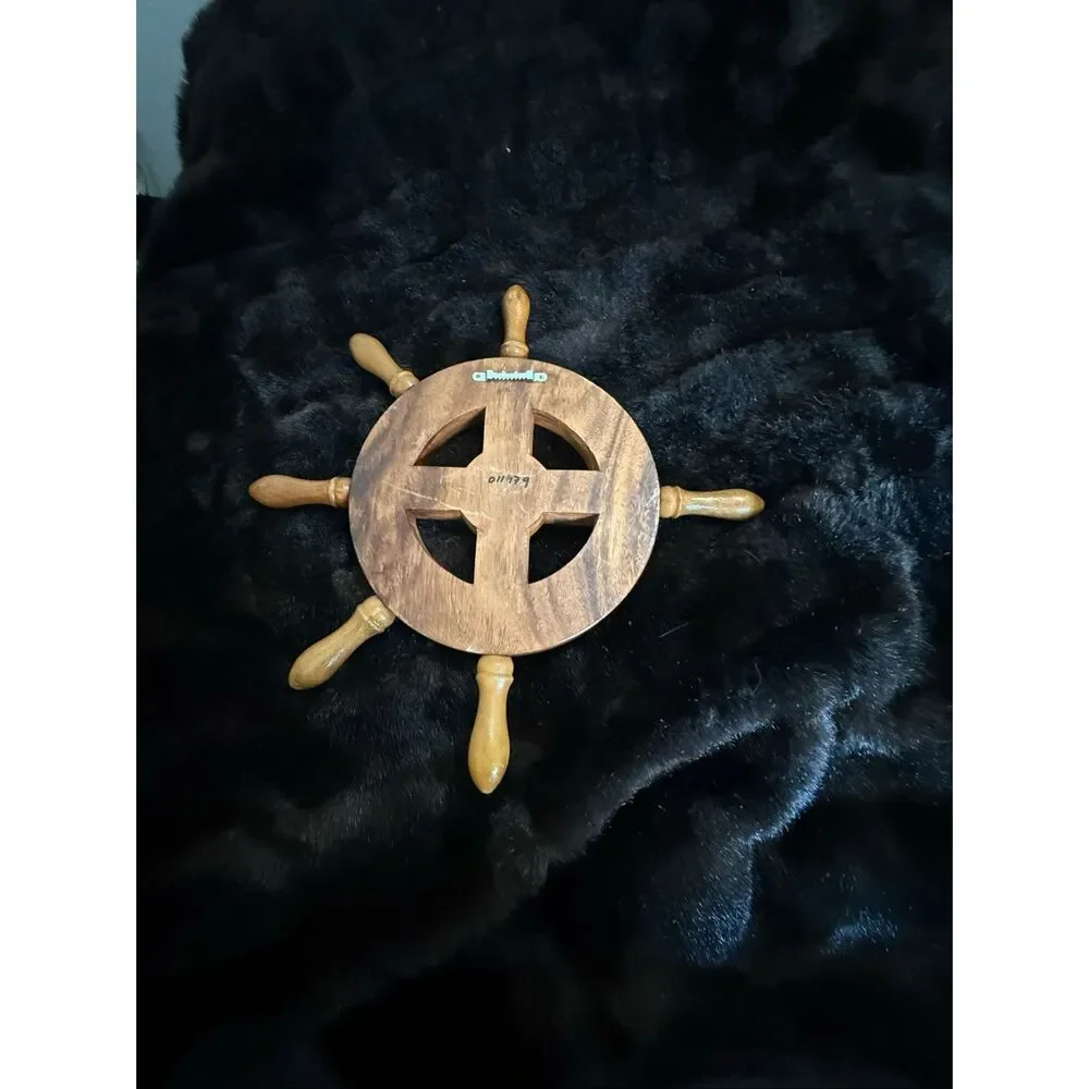 Vintage Wooden The Obedient Christian Wheel Wall Art 1970s Ships Wheel